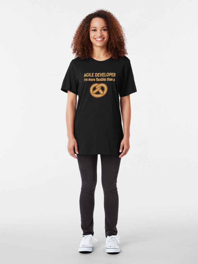 Alternate view of Agile Developer. Slim Fit T-Shirt