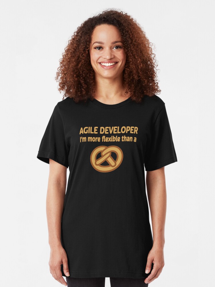 Alternate view of Agile Developer. Slim Fit T-Shirt