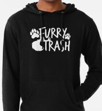 Furry Trash-Weiß- Leichter Hoodie