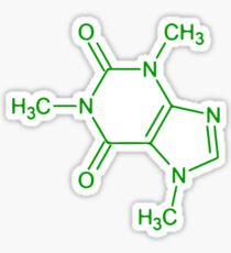 Caffeine Molecule Sticker