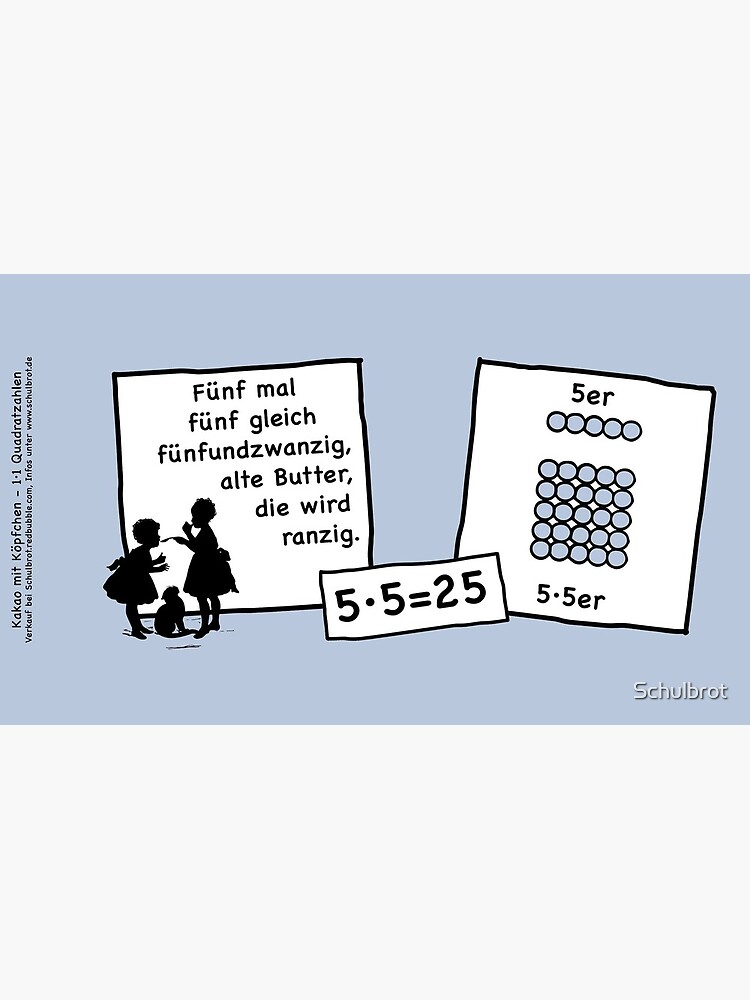 Cocoa with brains | 5x5 comprehension and retention with learning cups at breakfast | 1 Times Square Numbers | Summer colors series by Schulbrot