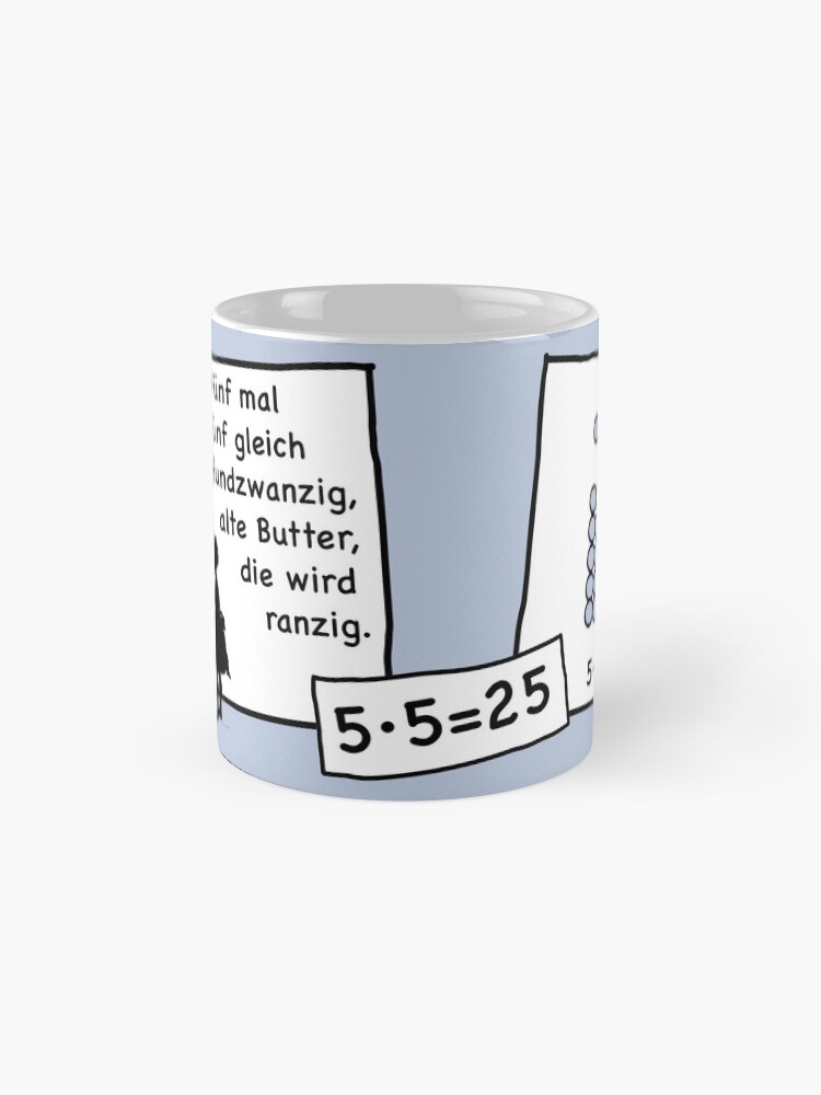 Alternate view of Cocoa with brains | 5x5 comprehension and retention with learning cups at breakfast | 1 Times Square Numbers | Summer colors series Mug