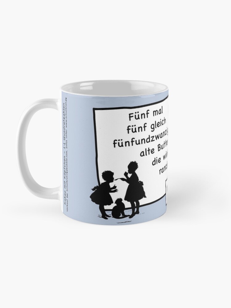 Alternate view of Cocoa with brains | 5x5 comprehension and retention with learning cups at breakfast | 1 Times Square Numbers | Summer colors series Mug