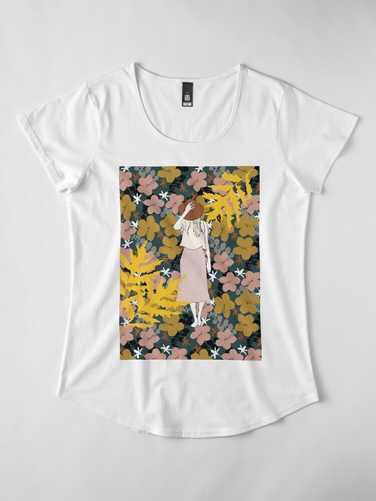 Alternative Ansicht von Frau mit Hut Premium Rundhals-Shirt
