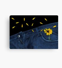 "Blue Jeans and Calendula" Canvas Print