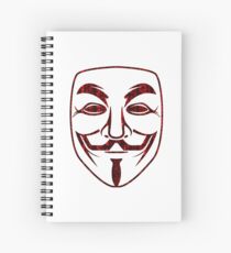 Red Matrix Rain Guy Fawkes Spiral Notebook