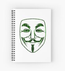 Green Matrix Rain Guy Fawkes Spiral Notebook