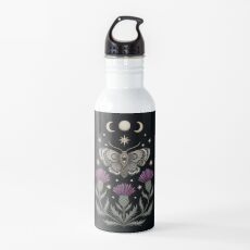 Thistle and moth Water Bottle