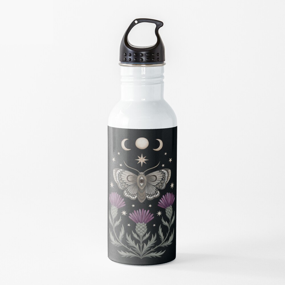 Thistle and moth Water Bottle