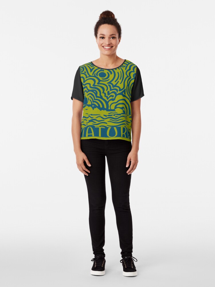 Alternate view of Nature, Swirly sun & clouds Chiffon Top