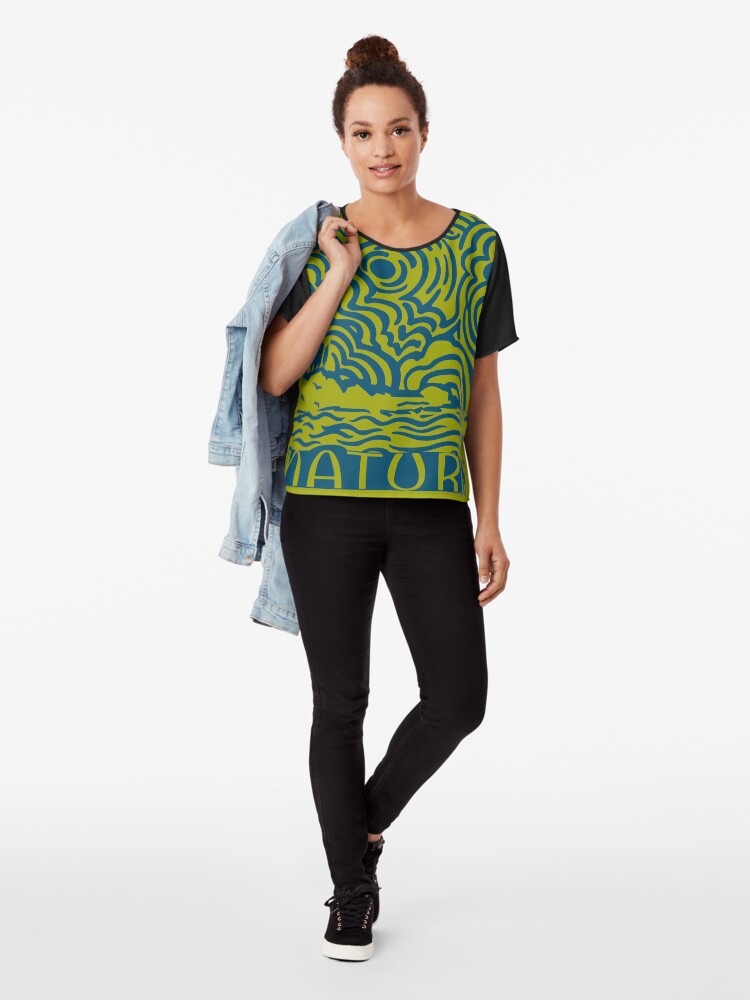 Alternate view of Nature, Swirly sun & clouds Chiffon Top