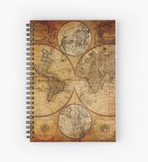 Old vintage world's map Spiral Notebook