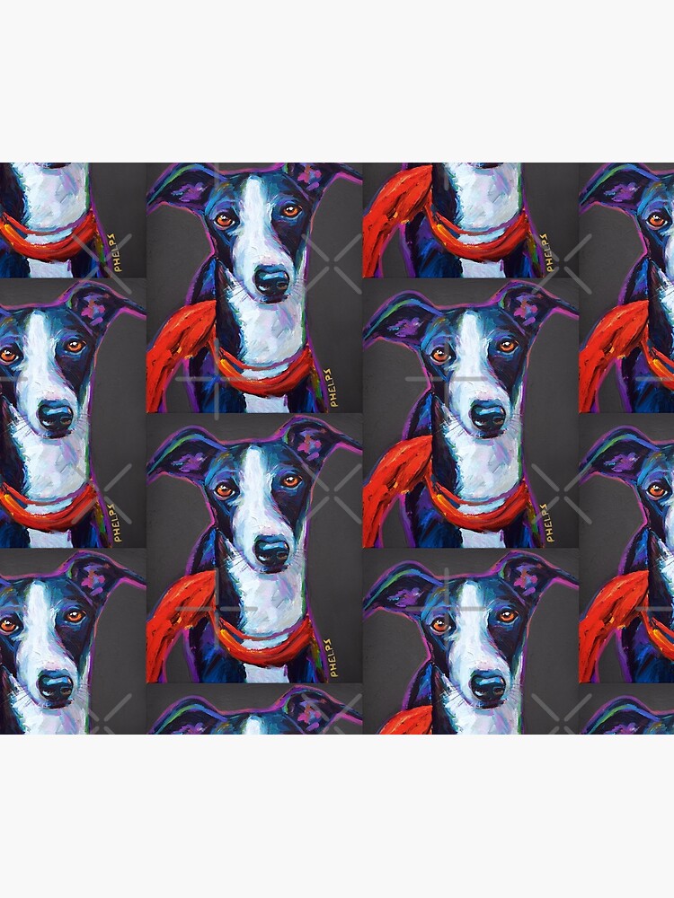 Greyhound with Scarf by RobertPhelpsArt