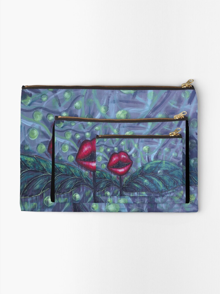Alternate view of Floral Hellscape IV Zipper Pouch