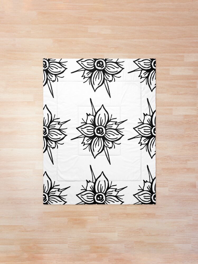 Alternate view of Flower Skull Comforter