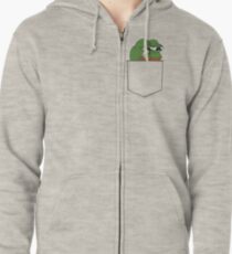 Sad Pocket Pepe Zipped Hoodie