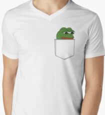Sad Pocket Pepe Men's V-Neck T-Shirt
