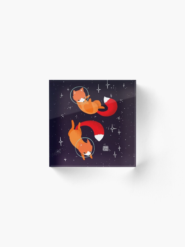 Alternate view of Space Foxes Acrylic Block