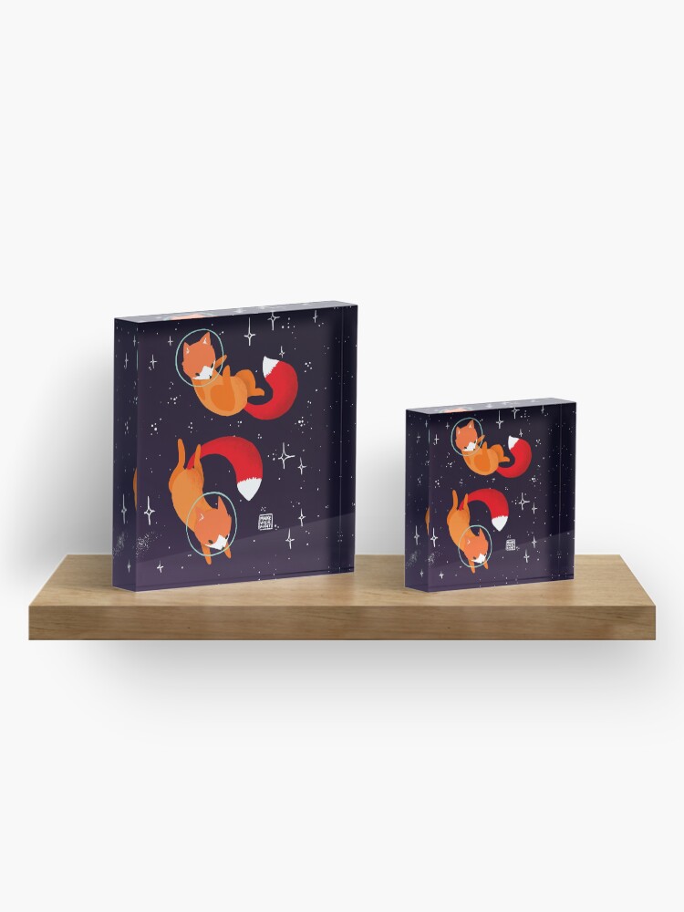 Alternate view of Space Foxes Acrylic Block