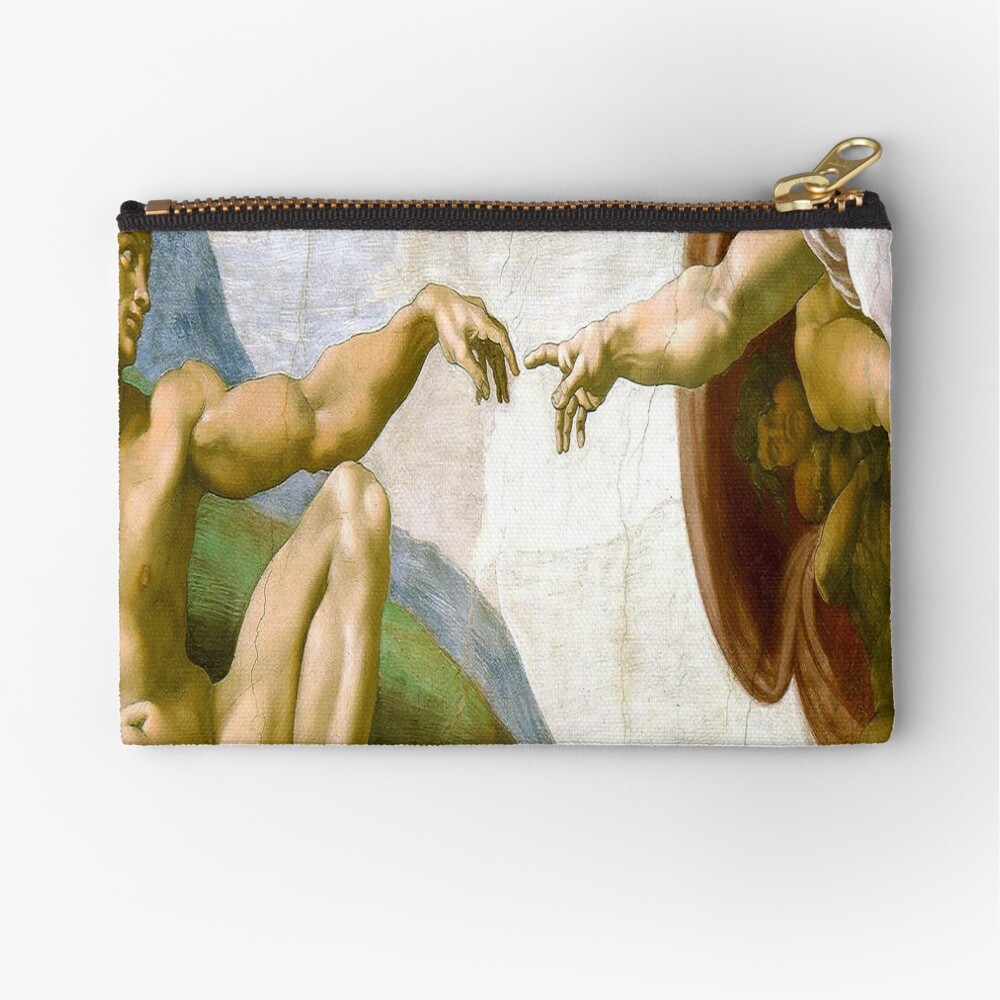 Touch Of God The Creation Of Adam Expanded Close Up Michelangelo 1510 Genesis Ceiling Sistine Chapel Rome Zipper Pouch