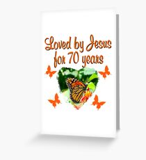 GELIEBT VON JESUS FÜR 70 JAHRE SCHMETTERLING GEBURTSTAG Grußkarte