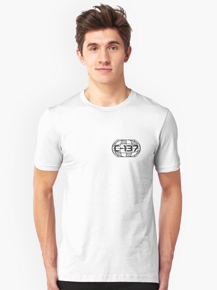 Alternate view of Geometry Planet Earth C-137 Dimension Slim Fit T-Shirt