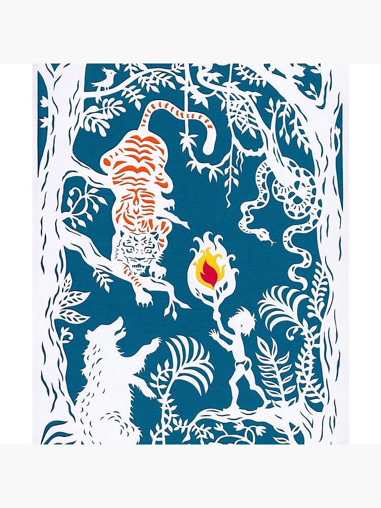 Mogli faces the Tiger ( Blue backdrop) by Shalinee2020