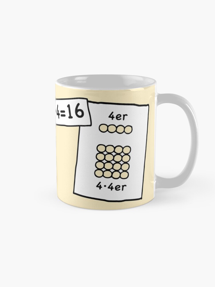 Alternate view of Cocoa with brains | 4x4 comprehension and retention with learning cups at breakfast | 1 Times Square Numbers | Vintage Mug