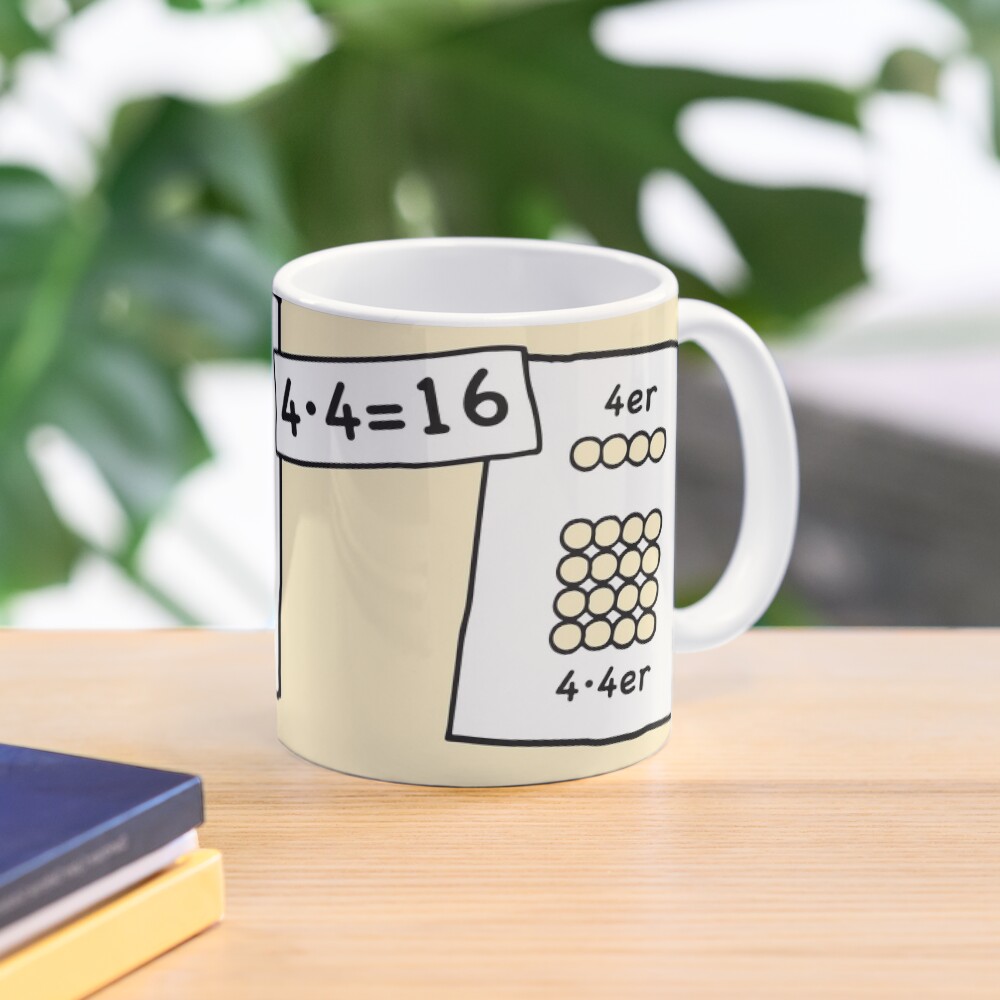 Cocoa with brains | 4x4 comprehension and retention with learning cups at breakfast | 1 Times Square Numbers | Vintage Mug