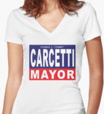 Carcetti for Mayor Women's Fitted V-Neck T-Shirt