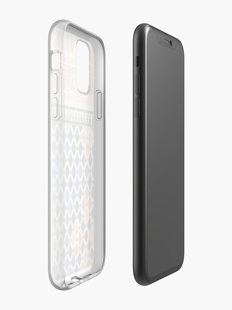 Alhambra Tessellations - Turquoise Violet and grey on white by Cecca Designs iphone 11 case Alhambra Tessellations - Turquoise Violet and grey on white by Cecca Designs iphone 11 case
