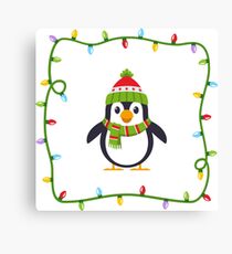 Emoji: Penguin X-mas Canvas Print