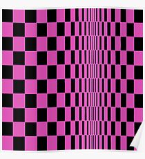 Movement in Squares, by Bridget Riley 1961, chess, tile, square, pattern, design, grid, mosaic, checkerboard, bank check, abstract Posters Poster