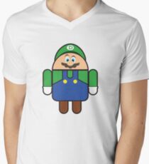 Super Droid Bros. Luigi Men's V-Neck T-Shirt