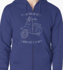 Downtown on a Moped Zipped Hoodie