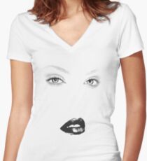 Fashion Model Women's Fitted V-Neck T-Shirt