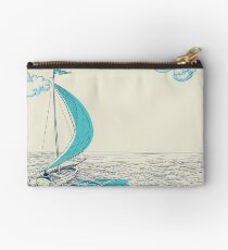 Pen Sketch Segelboot auf dem Wasser Studio Clutch