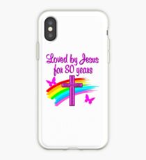 LOVED BY JESUS 80TH BIRTHDAY iPhone Case