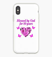 PINK WILDFLOWER BLESSED BY GOD 80TH BIRTHDAY iPhone Case