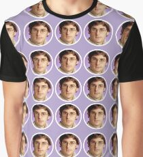 Louis Theroux - Purple Face Pattern Graphic T-Shirt