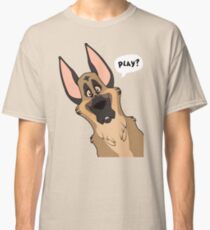 Camiseta clásica Sonriendo Pastor Alemán
