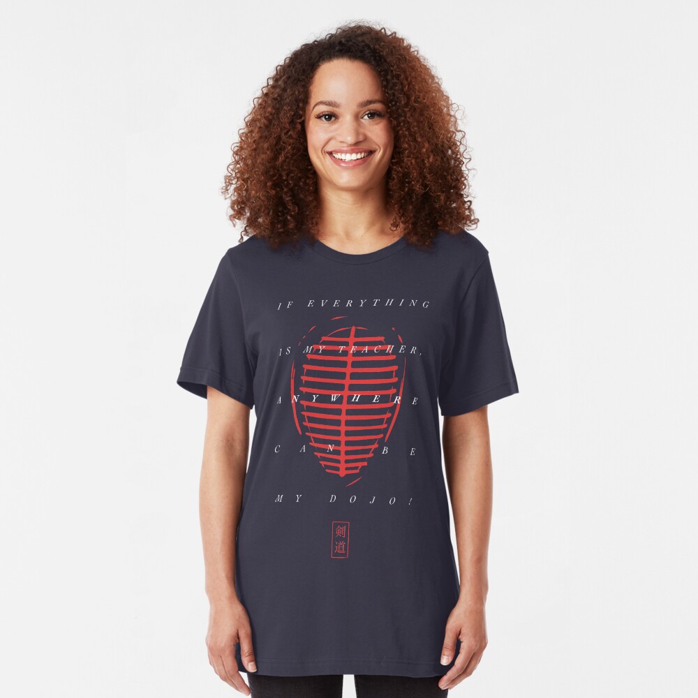Kendo Mask - If everything is my teacher, anywhere can be my Dojo! Slim Fit T-Shirt