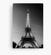 Eiffel Tower and sunset (Black and White) Canvas Print