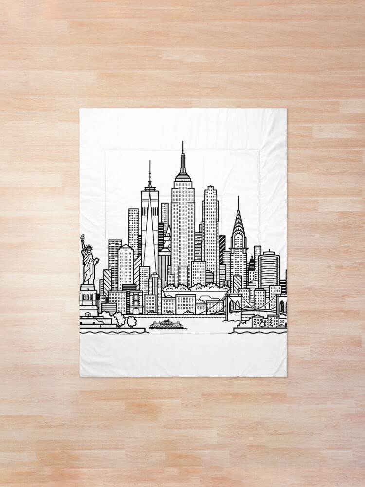 New York Skyline Comforter By Tomnapper Redbubble