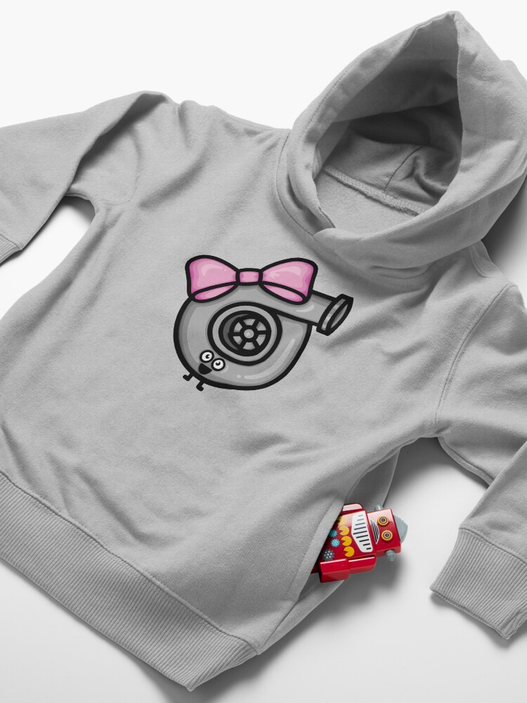 Alternate view of Cutest Turbo - Pink Bow Toddler Pullover Hoodie