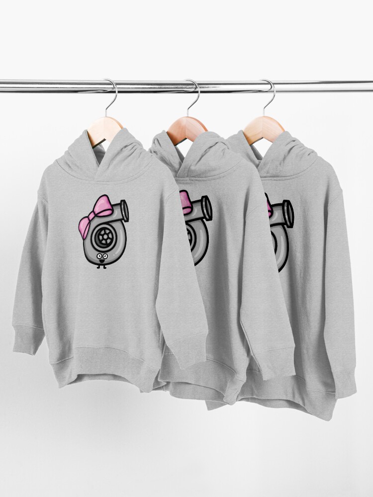 Alternate view of Cutest Turbo - Pink Bow Toddler Pullover Hoodie
