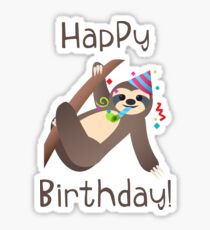 Happy Birthday Sloth Sticker