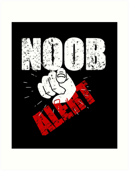 Noob Alert With Pointed Finger Funny T Shirt Gear Art Print By Richard529 Redbubble - ap gear roblox