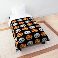 Love Panda Emoji JoyPixels Lovely Cute Funny Pandas Comforter
