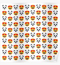 Love Panda Emoji JoyPixels Lovely Cute Funny Pandas Poster